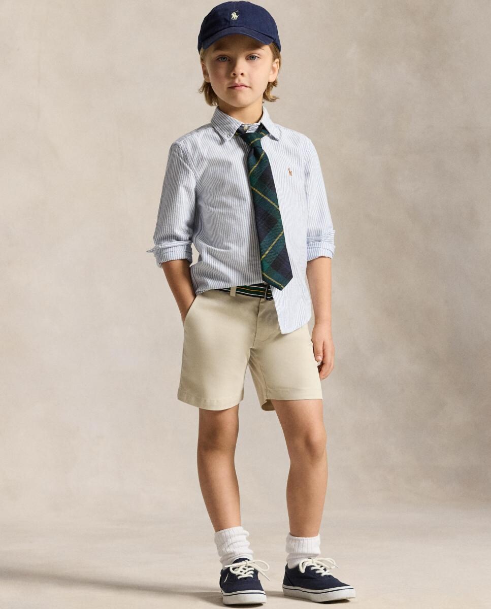 Camisa Oxford de Algodão com Cavalo Bordado Azul-claro-2