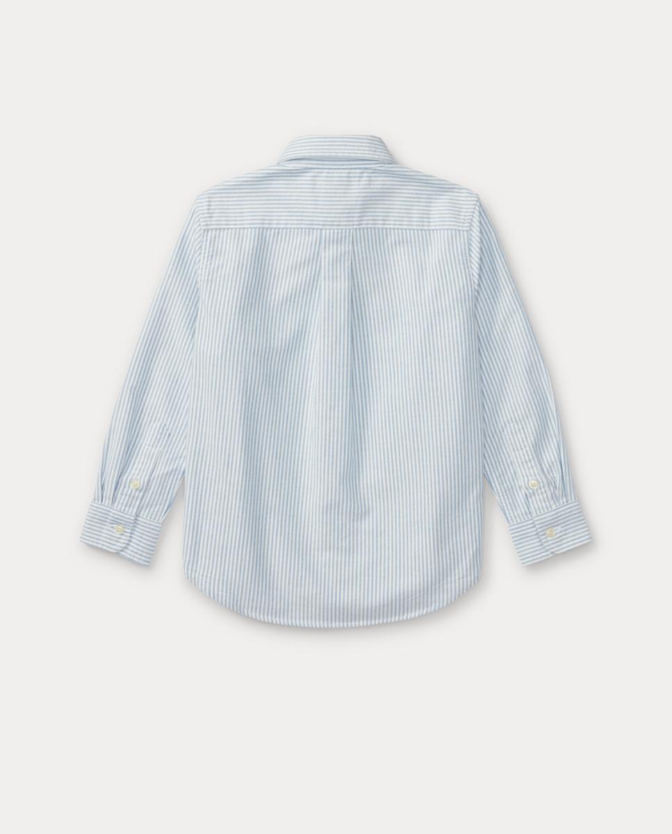 Camisa Oxford de Algodão com Cavalo Bordado Azul-claro-5