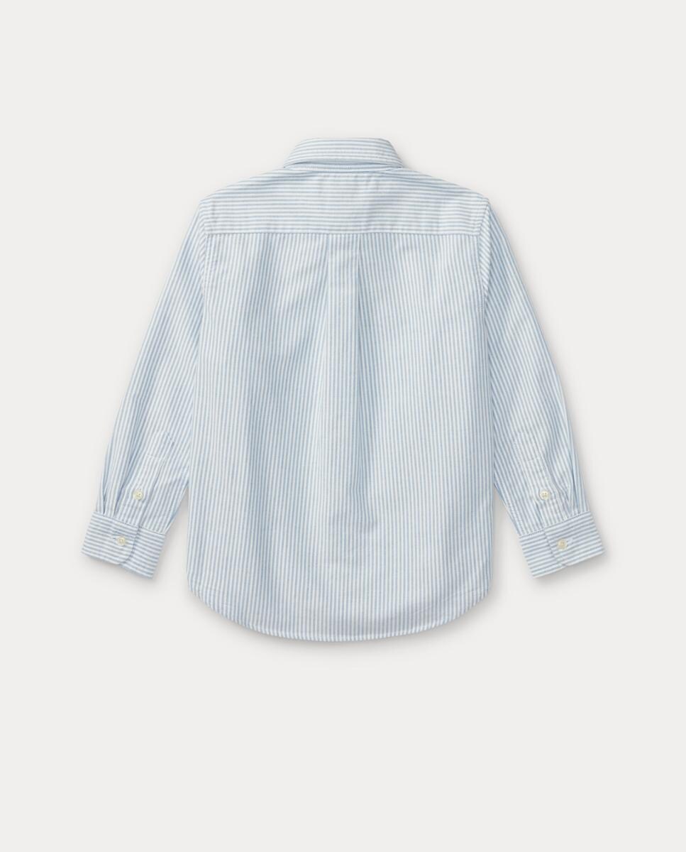 Camisa Oxford de Algodão com Cavalo Bordado Azul-claro-5