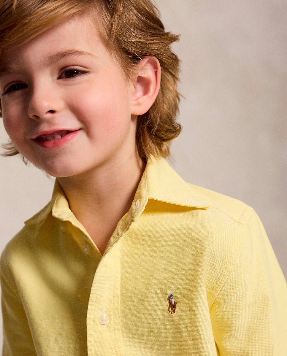 Camisa Oxford de Algodão Polo Ralph Lauren Amarelo-2