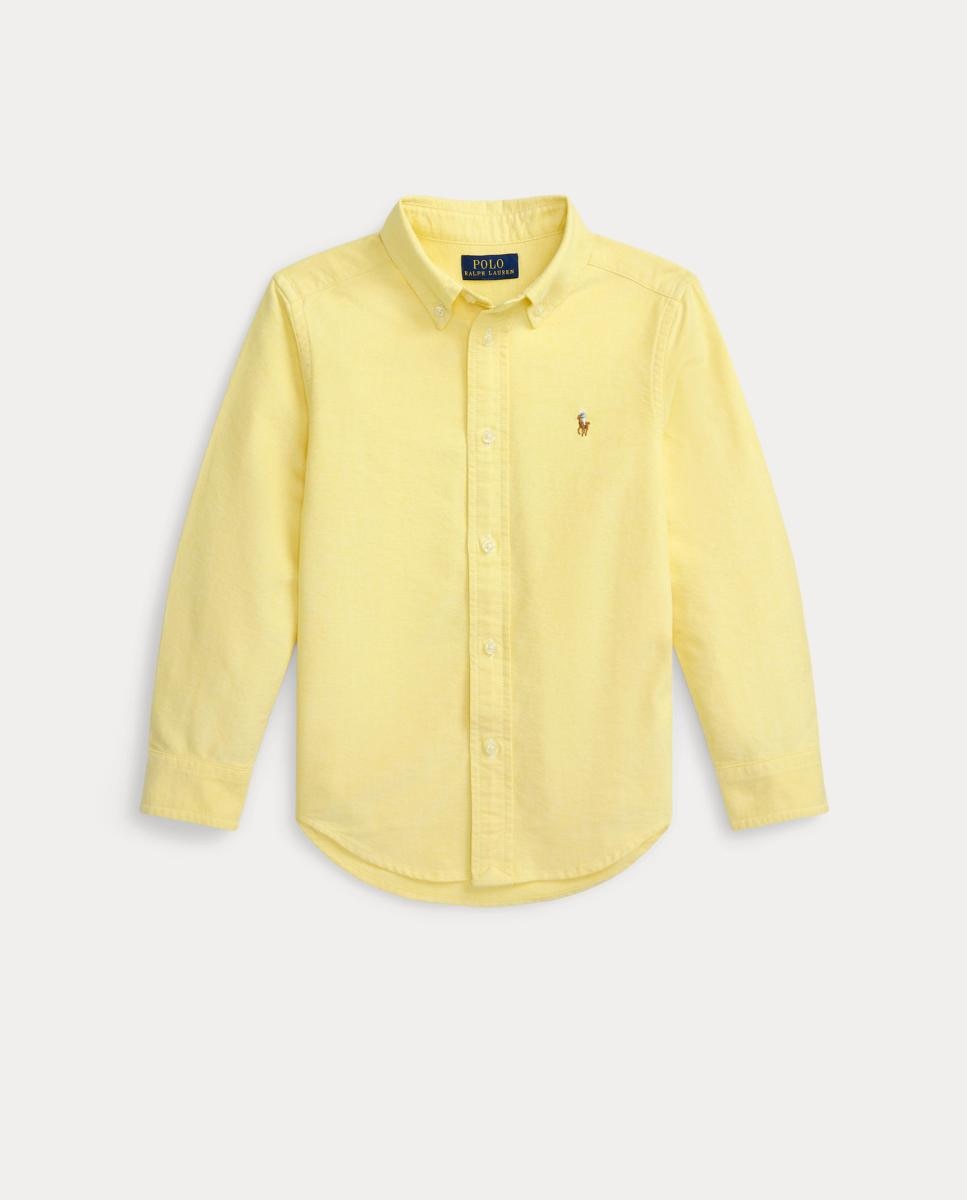 Camisa Oxford de Algodão Polo Ralph Lauren Amarelo-4