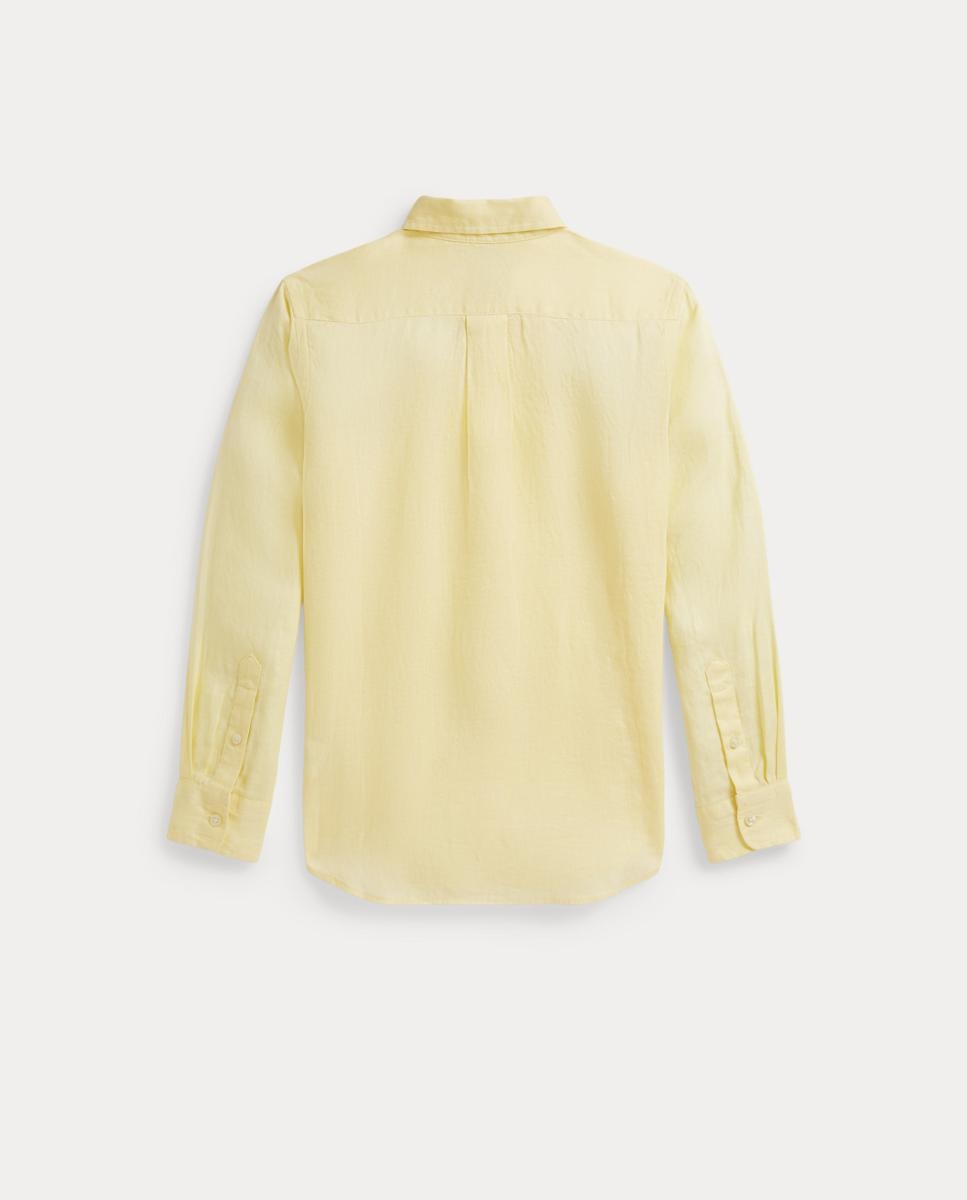 Camisa de Linho com Cavalo Polo Ralph Lauren Amarelo-5