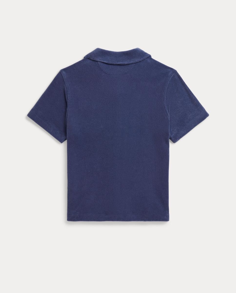 Camisa de Manga Curta com Tecido de Toalha Polo Ralph Lauren Azul-marinho-5