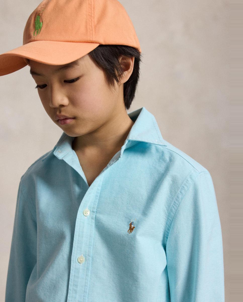 Camisa Oxford de Algodão Polo Ralph Lauren Celeste-2
