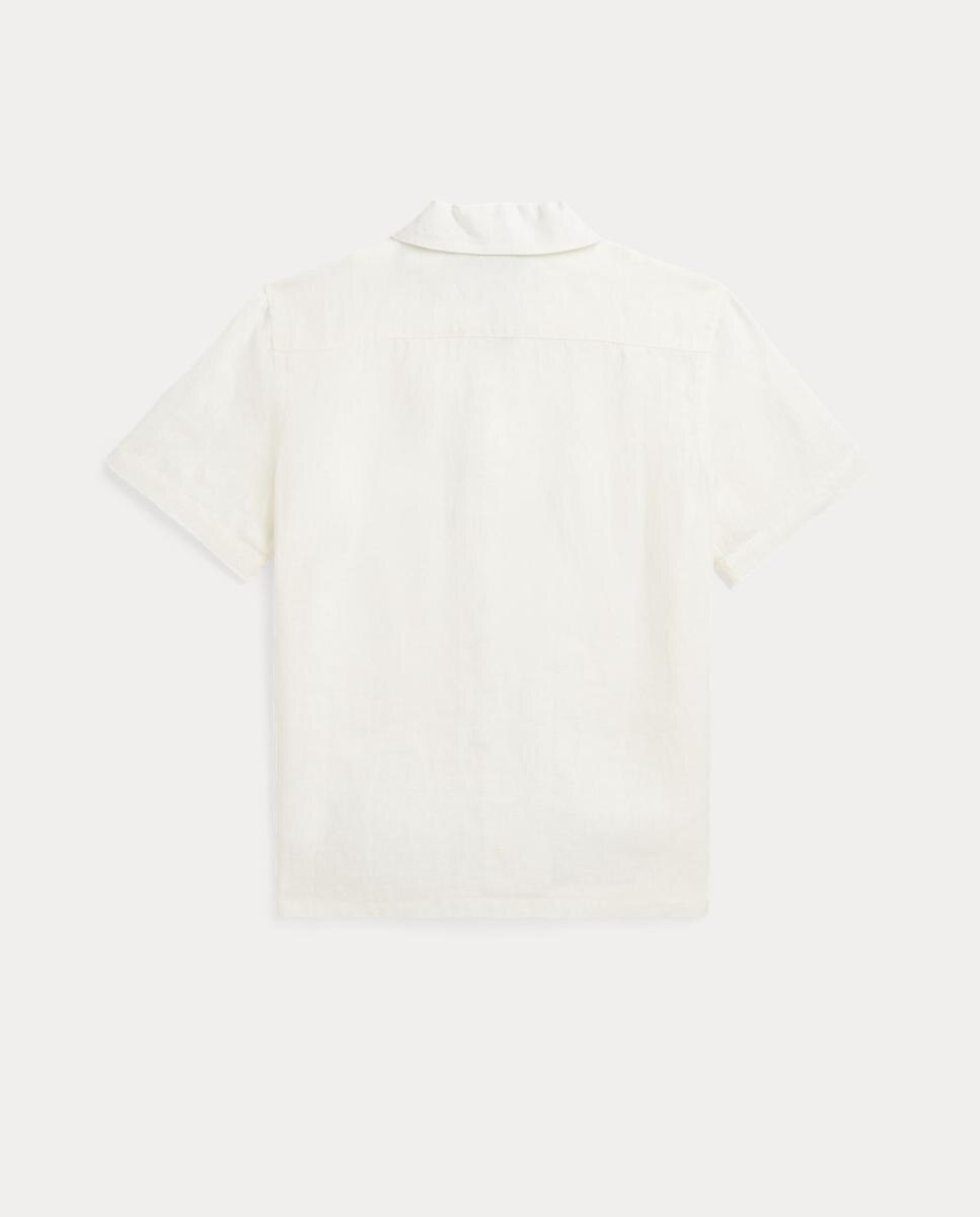 Camisa de Linho com Manga Curta Polo Ralph Lauren Cru-2