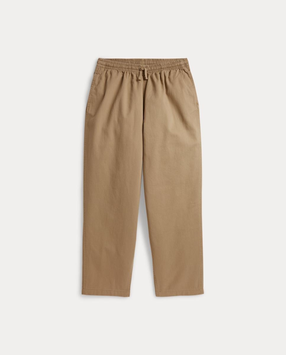 Calças Desportivas Oversized de Algodão Camel-4