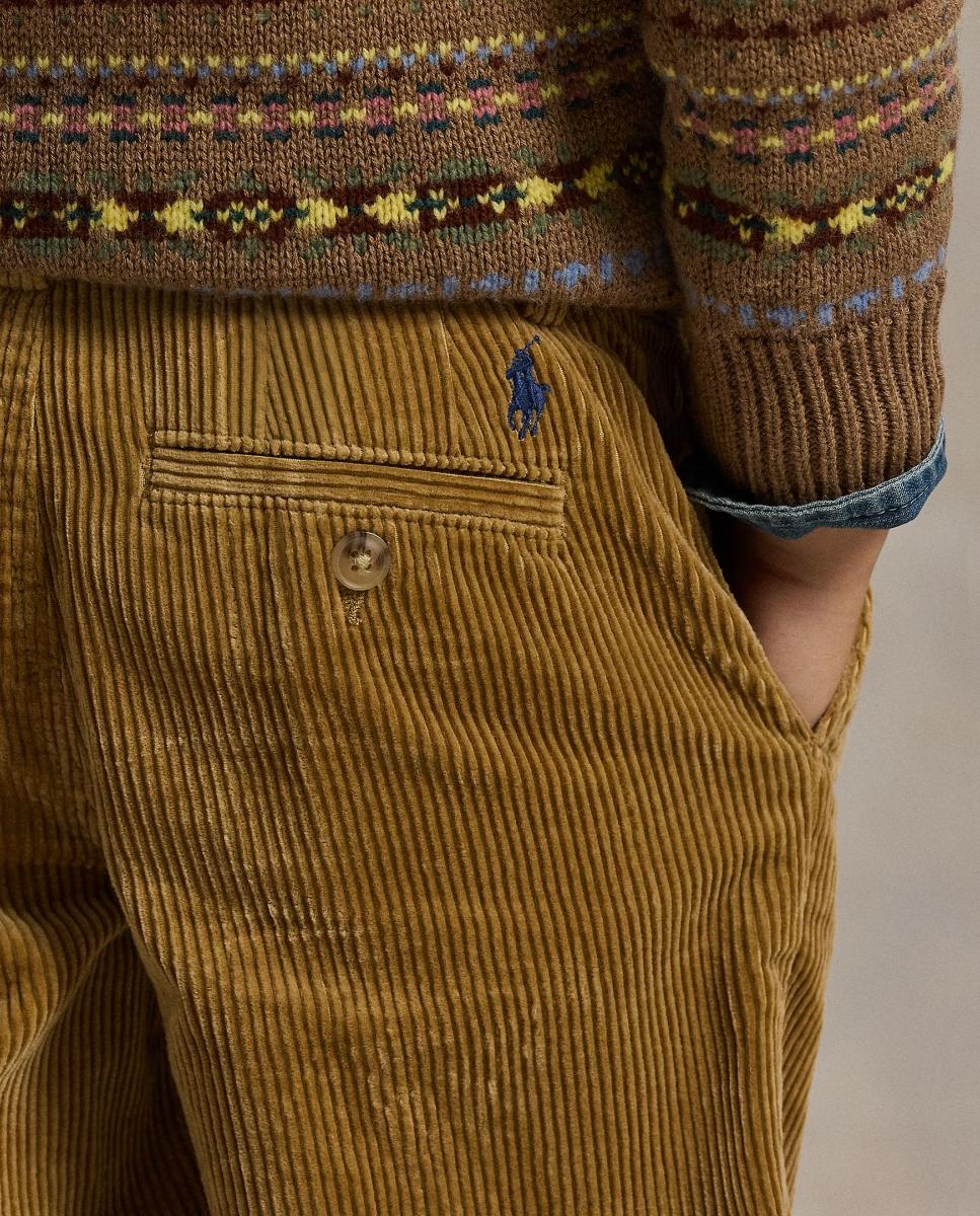 Calças de Bombazina Bedford Straight Fit Polo Ralph Lauren Camel-3