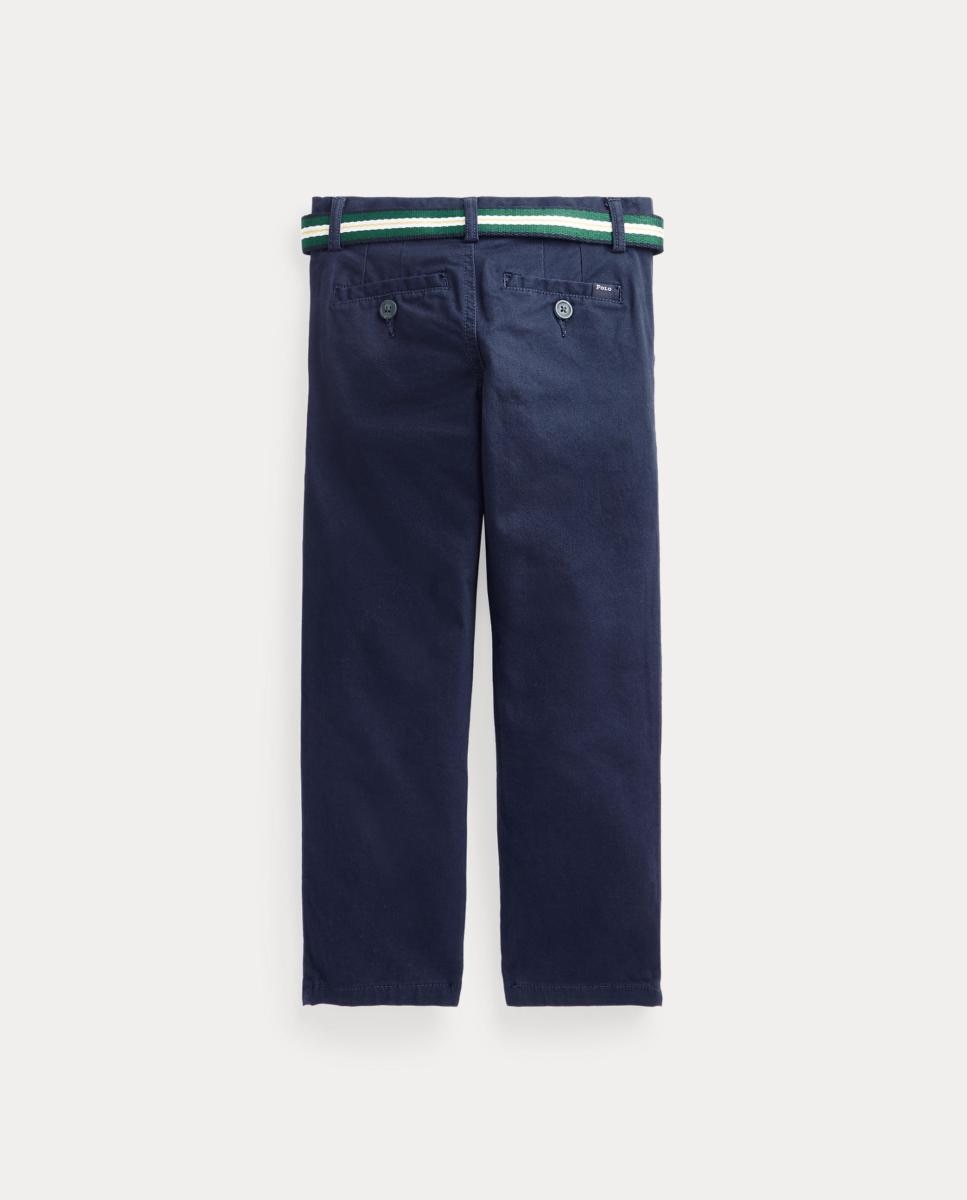 Calças Chino com Cinto e em Algodão - Azul-Marinho Azul-marinho-5