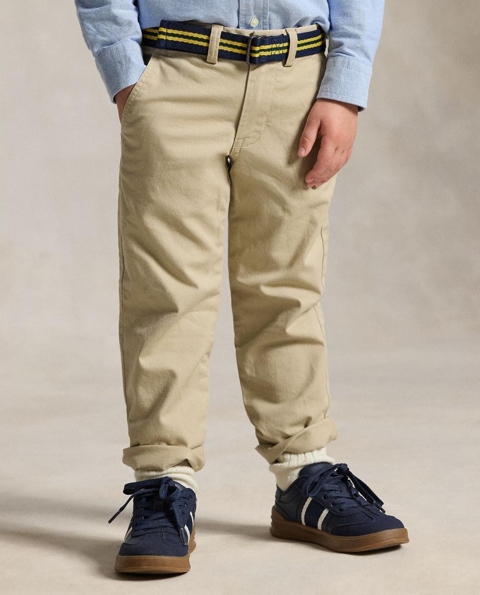 Imagem 0 de Calças Chino com Cinto e em Algodão - Caqui