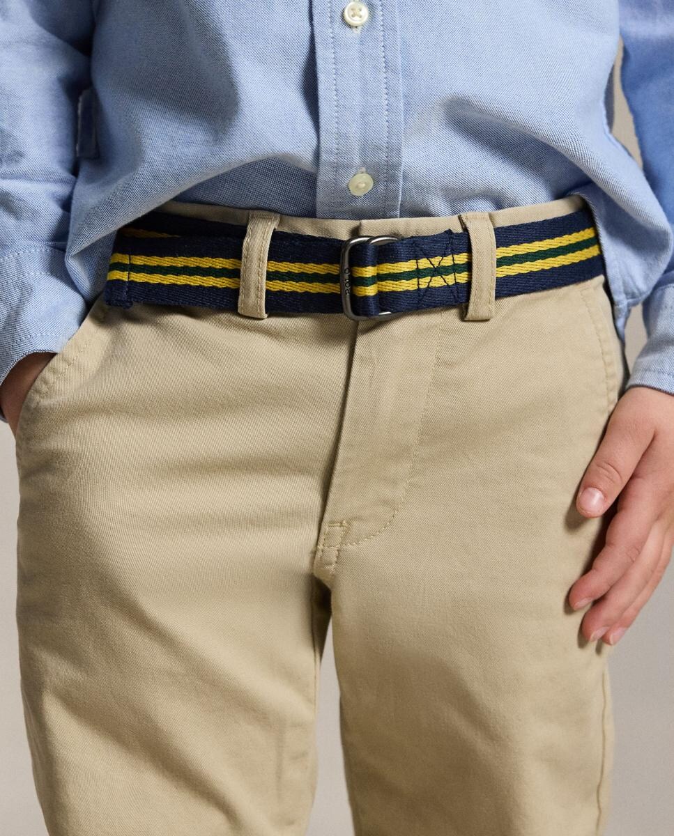 Calças Chino com Cinto e em Algodão - Caqui Caqui-2
