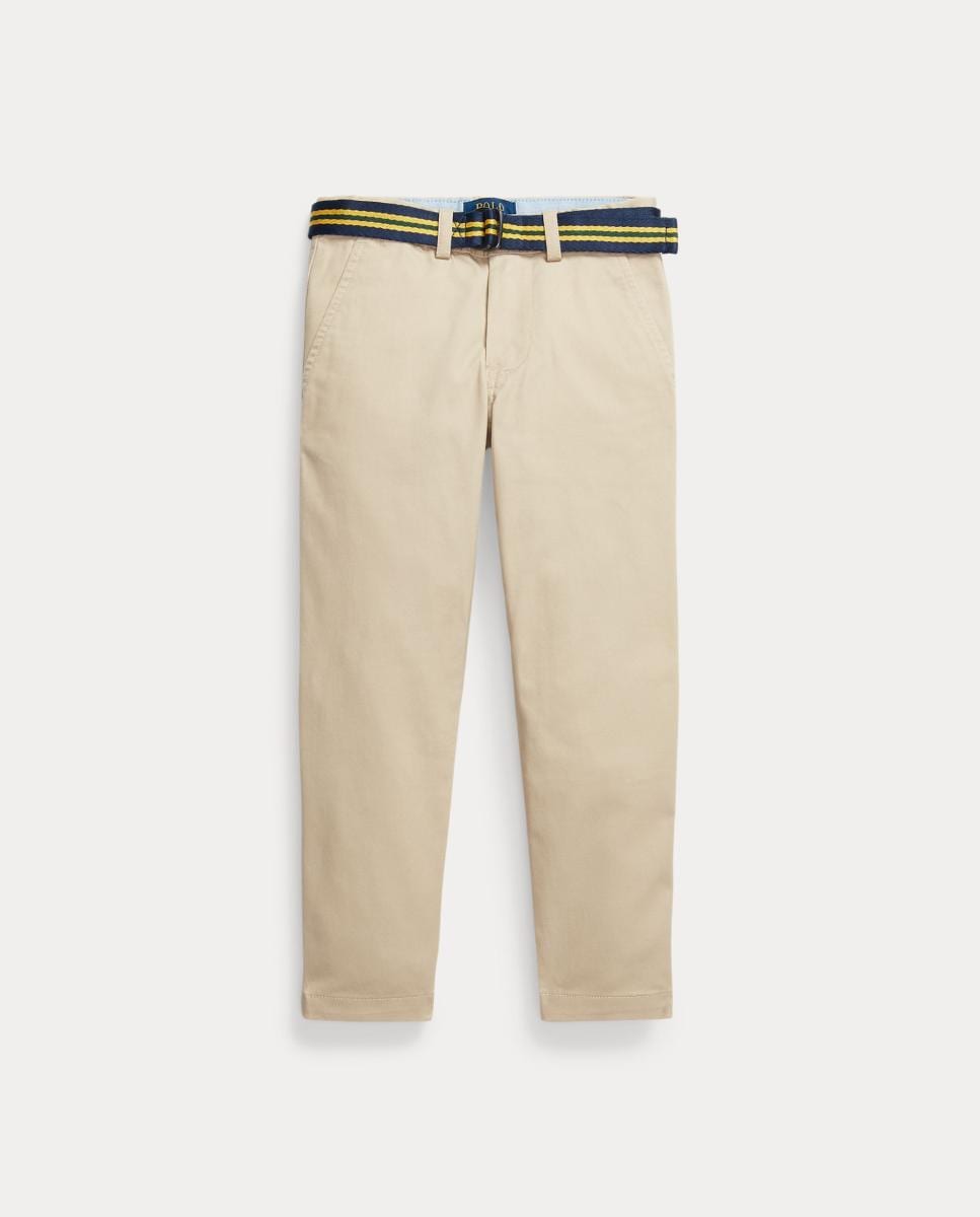 Calças Chino com Cinto e em Algodão - Caqui Caqui-6