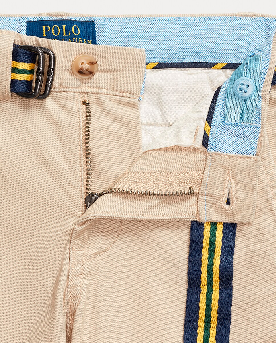 Calças Chino com Cinto e em Algodão - Caqui Caqui-8