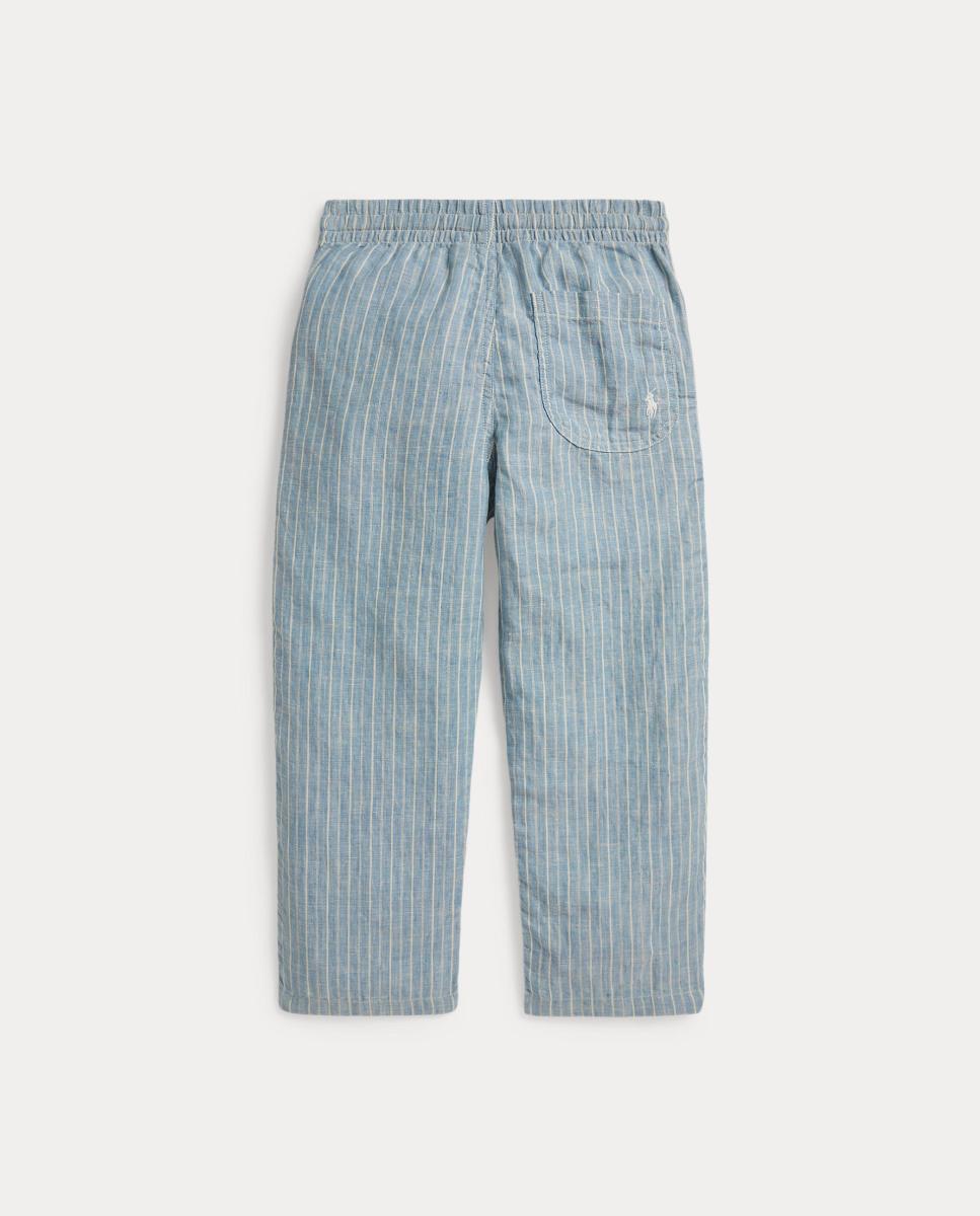 Calças Chino de Linho com Estampado Polo Ralph Lauren Azul/Branco-2