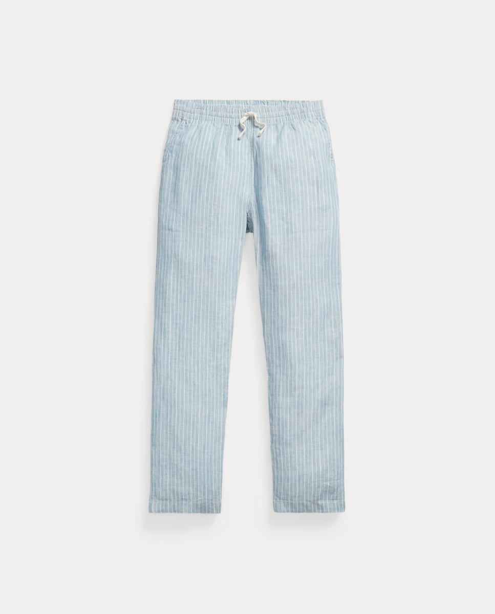 Calças Chino de Linho com Estampado Polo Ralph Lauren Azul/Branco-4