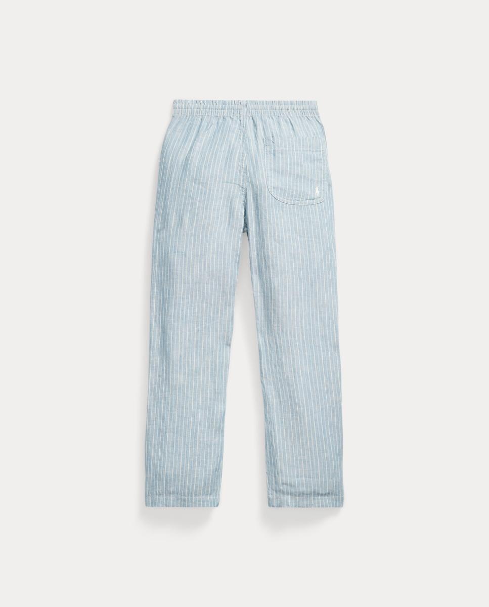 Calças Chino de Linho com Estampado Polo Ralph Lauren Azul/Branco-5