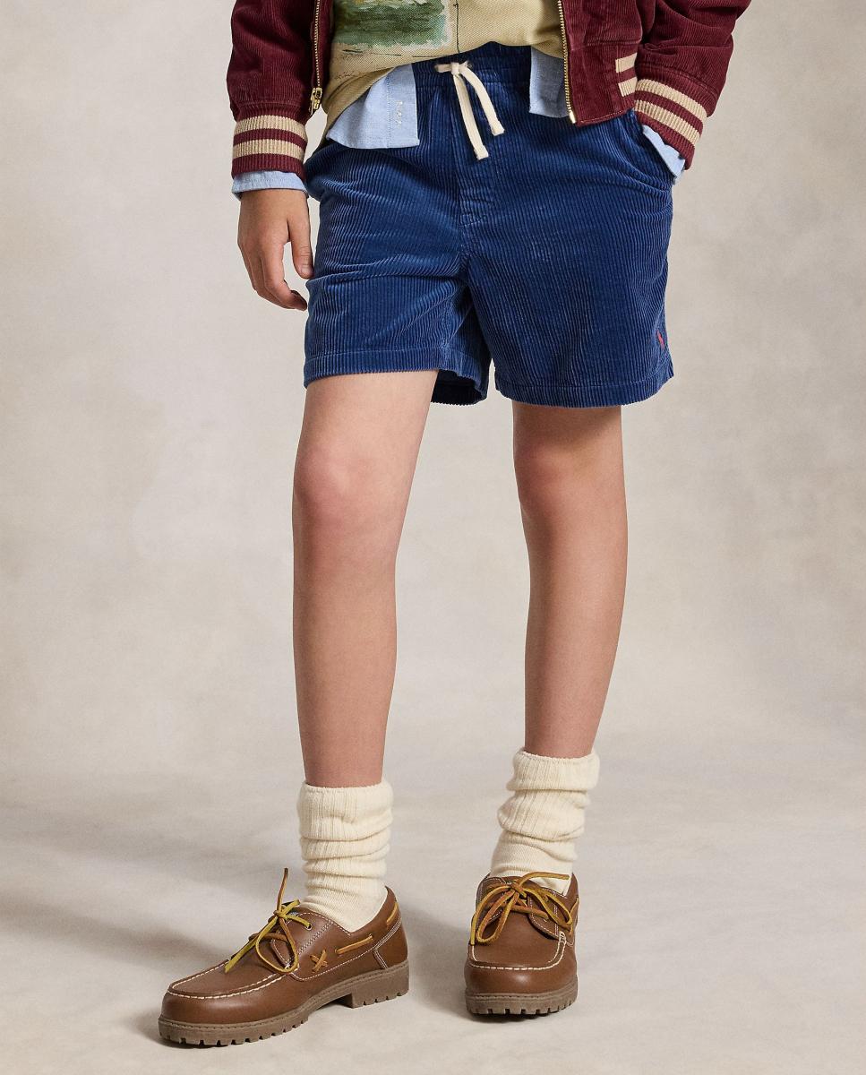 Calções de Bombazina com Cavalo Bordado Polo Ralph Lauren Azul-índigo-2