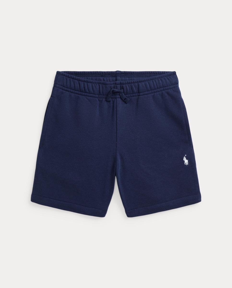 Calções com Cintura Elástica e Cavalo Bordado Azul-marinho-1