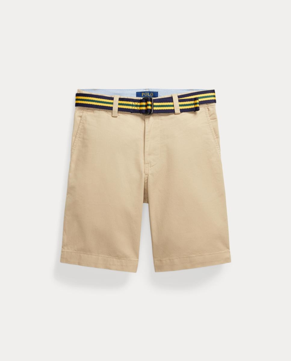 Calções Bedford de Algodão Bege-4