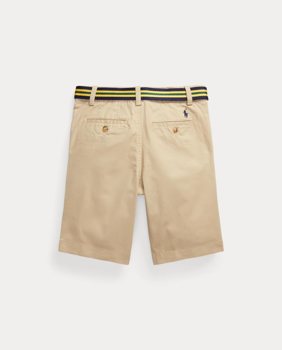 Calções Bedford de Algodão Bege-5