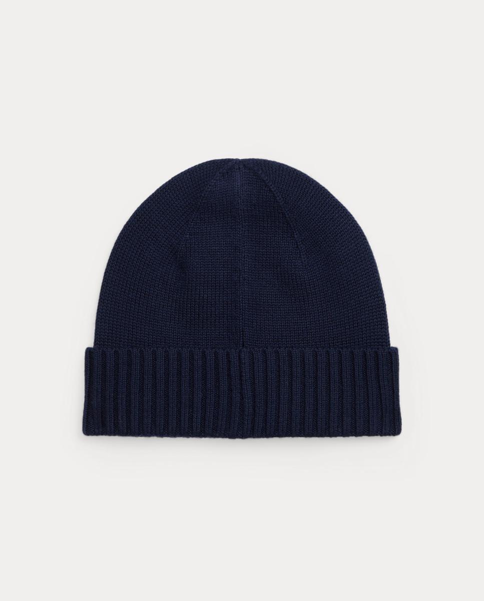 Gorro Unissexo em Mistura de Lã Merino com Cavalo Bordado Polo Ralph Lauren Azul-marinho-2