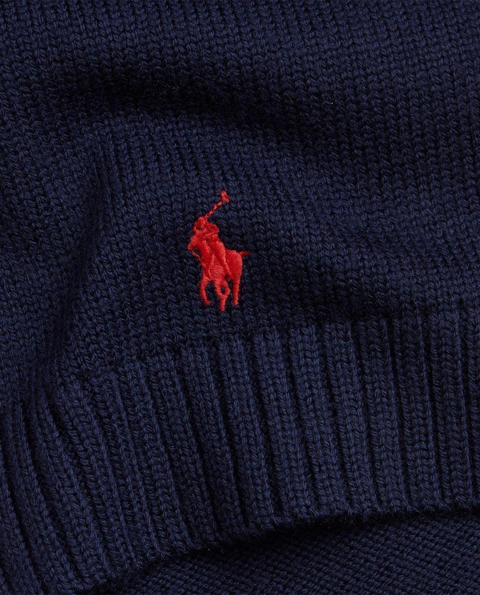 Cachecol Unissexo em Mistura de Lã Merino com Cavalo Bordado Polo Ralph Lauren Azul-marinho-2