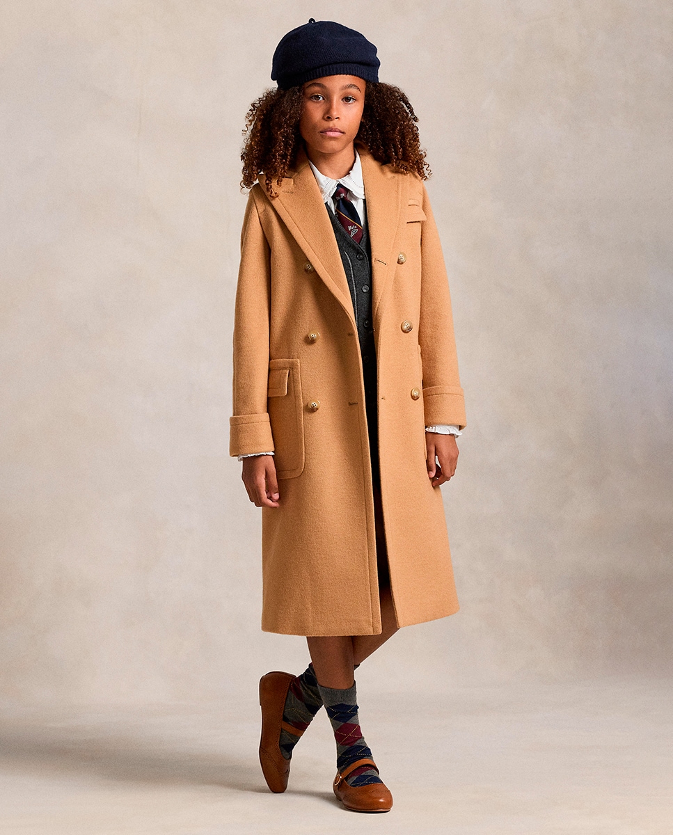 Sobretudo de Pano com Abotoadura Dupla Camel-1