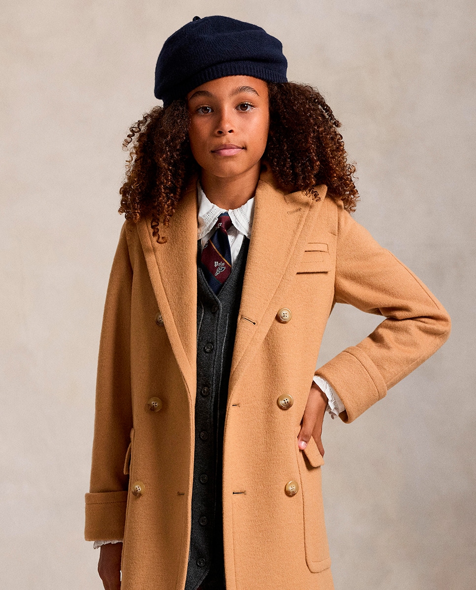 Sobretudo de Pano com Abotoadura Dupla Camel-3