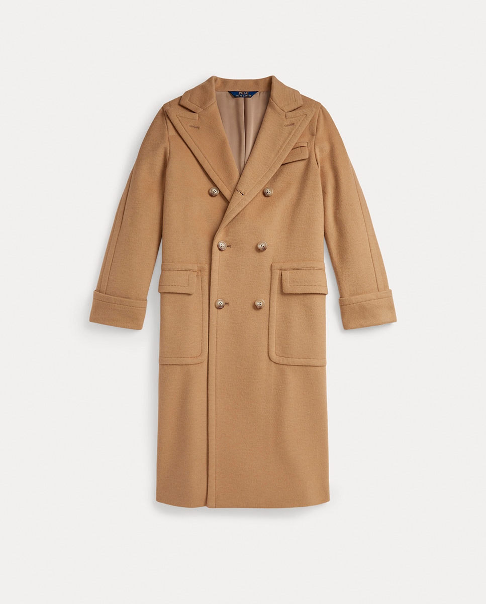 Sobretudo de Pano com Abotoadura Dupla Camel-4