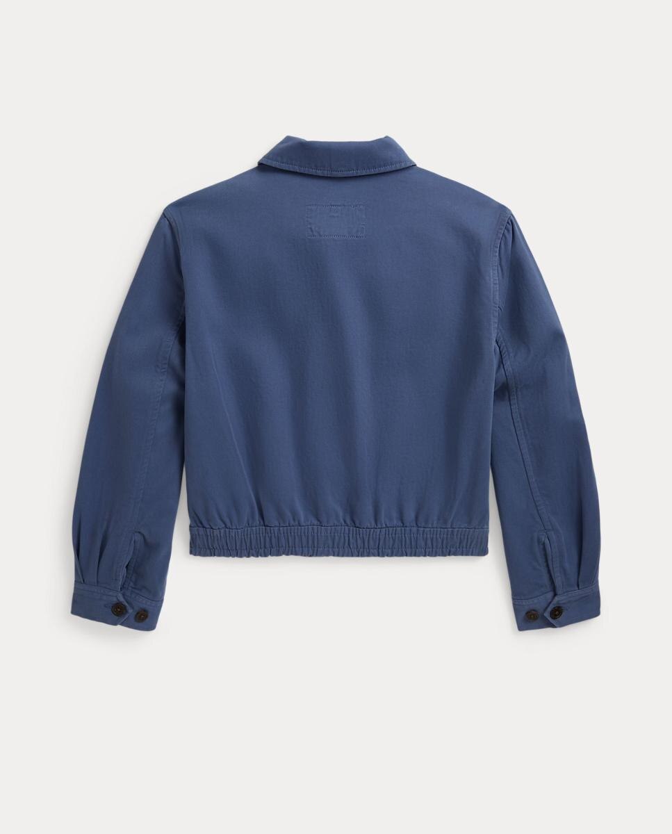 Cazadora de niña de chino de algodón con cremallera - Polo Ralph Lauren - Azul índigo Azul índigo-2