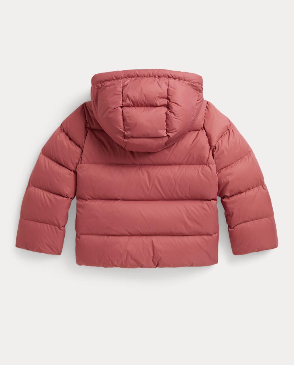 Blusão Acolchoado de Penugem Ripstop com Capuz Rosa-2