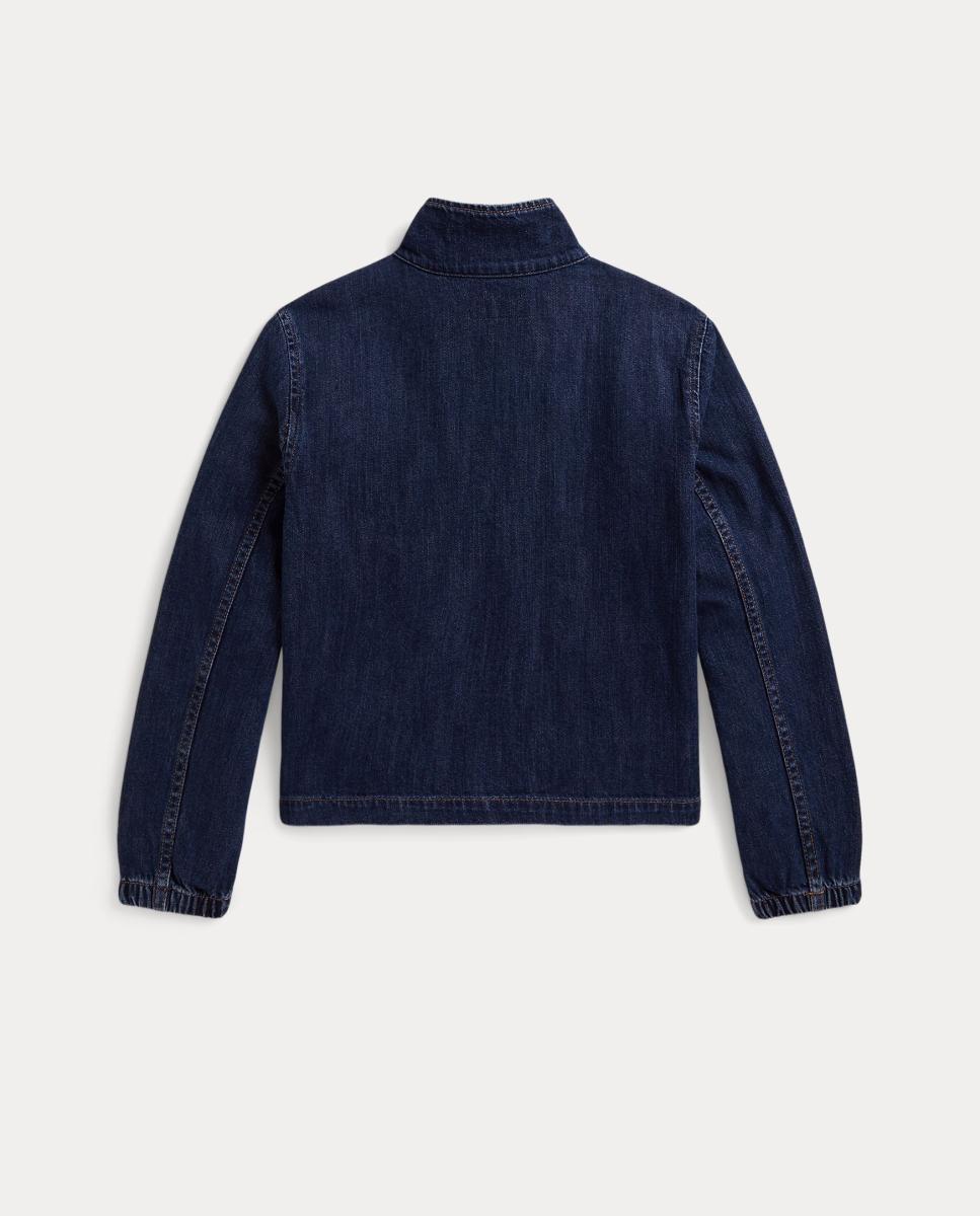 Casaco de Ganga com Cavalo Bordado Polo Ralph Lauren Azul-índigo-7