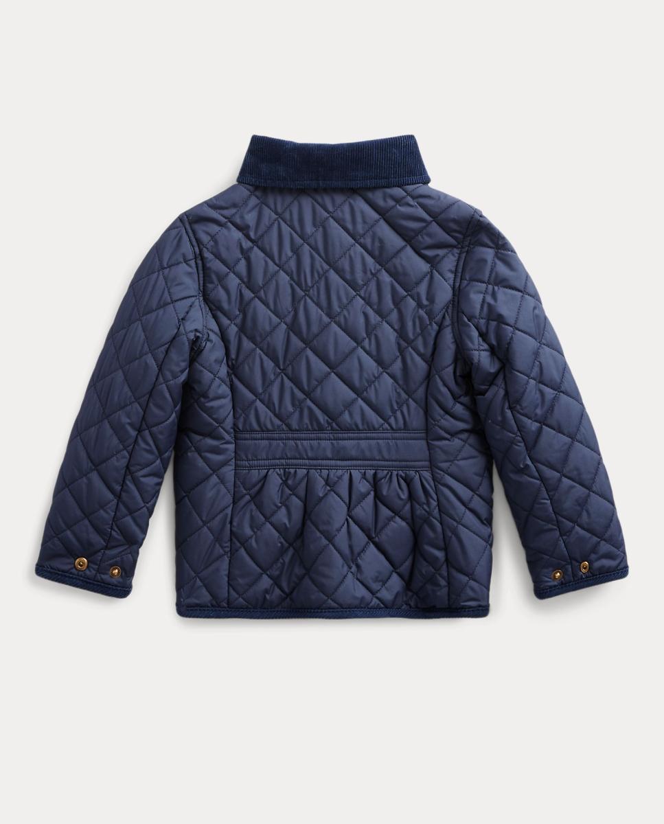 Casaco Husky Acolchoado com Gola de Bombazina Polo Ralph Lauren Azul-marinho-6