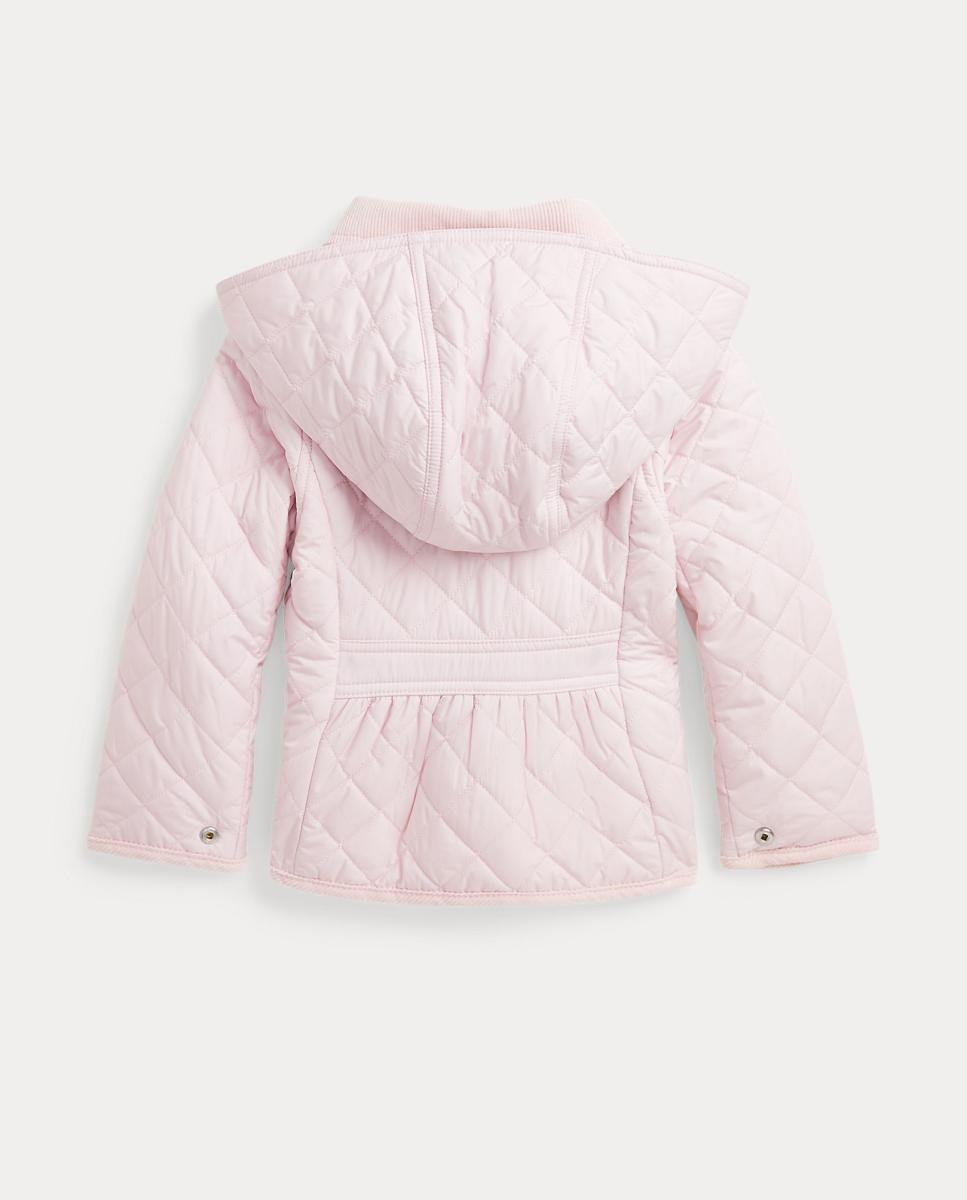 Casaco Husky Acolchoado com Gola de Bombazina Polo Ralph Lauren Rosa-5