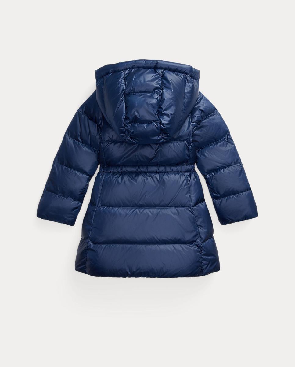 Blusão Acolchoado Comprido Metalizado de Penugem Polo Ralph Lauren Azul-marinho-5
