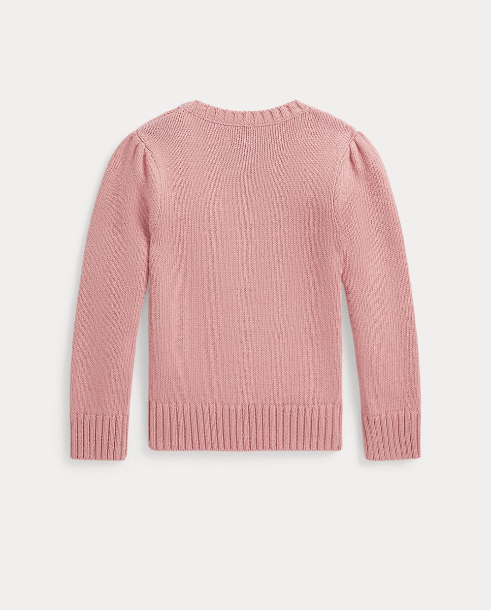 Camisola de Malha de Criança em Algodão com Polo Bear Polo Ralph Lauren Rosa-5