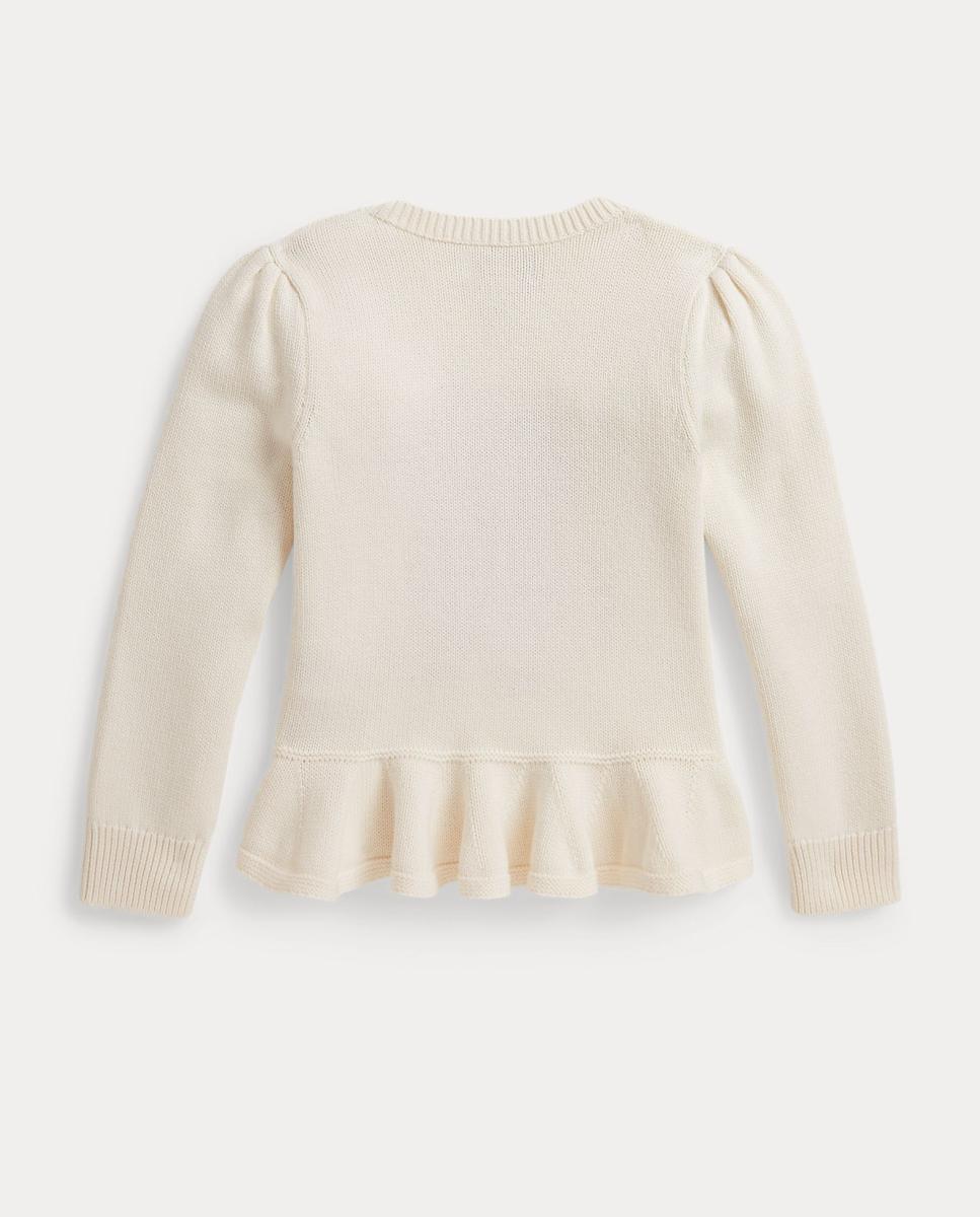 Camisola de Malha de Criança em Algodão com Polo Bear Polo Ralph Lauren Creme-2