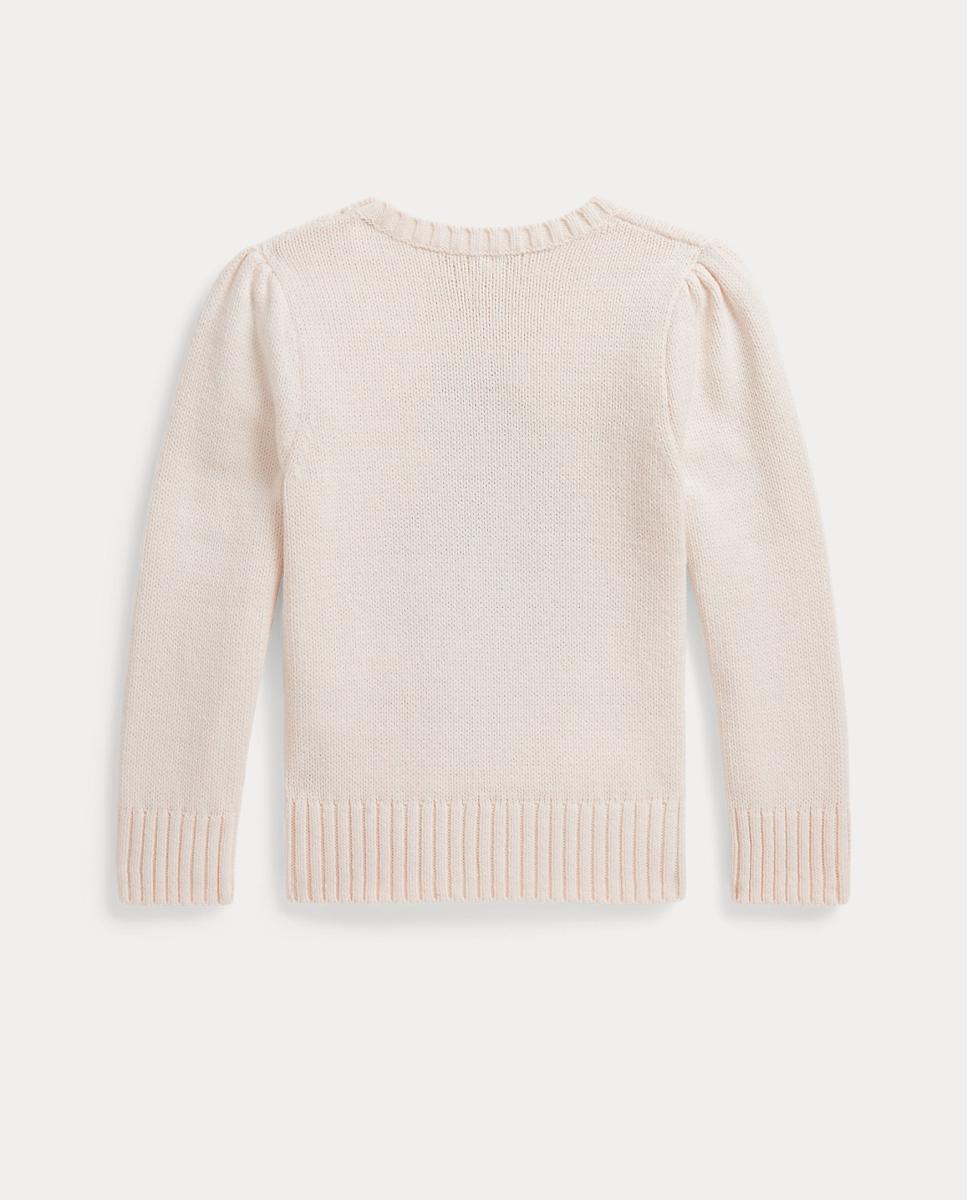 Camisola de Malha de Criança em Algodão com Polo Bear Polo Ralph Lauren Creme-2