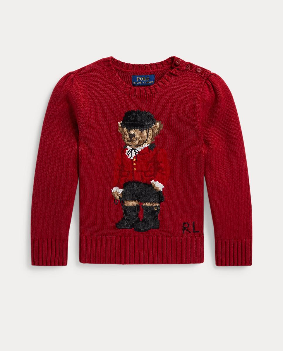 Jersey de niña de algodón con Polo Bear - Polo Ralph Lauren - Granate Granate-1