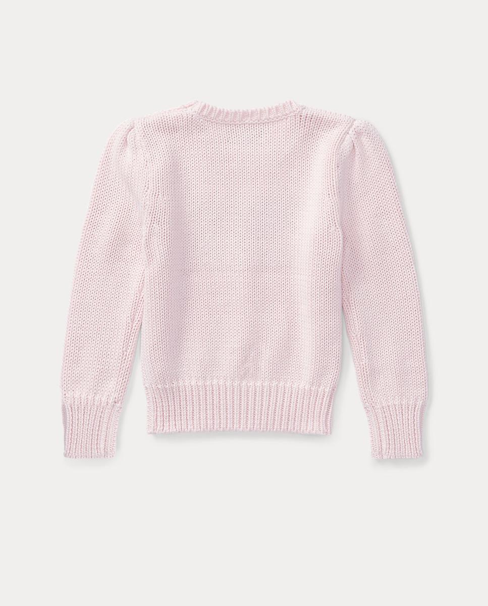 Camisola de Malha de Algodão com Bandeira Polo Ralph Lauren Rosa-5