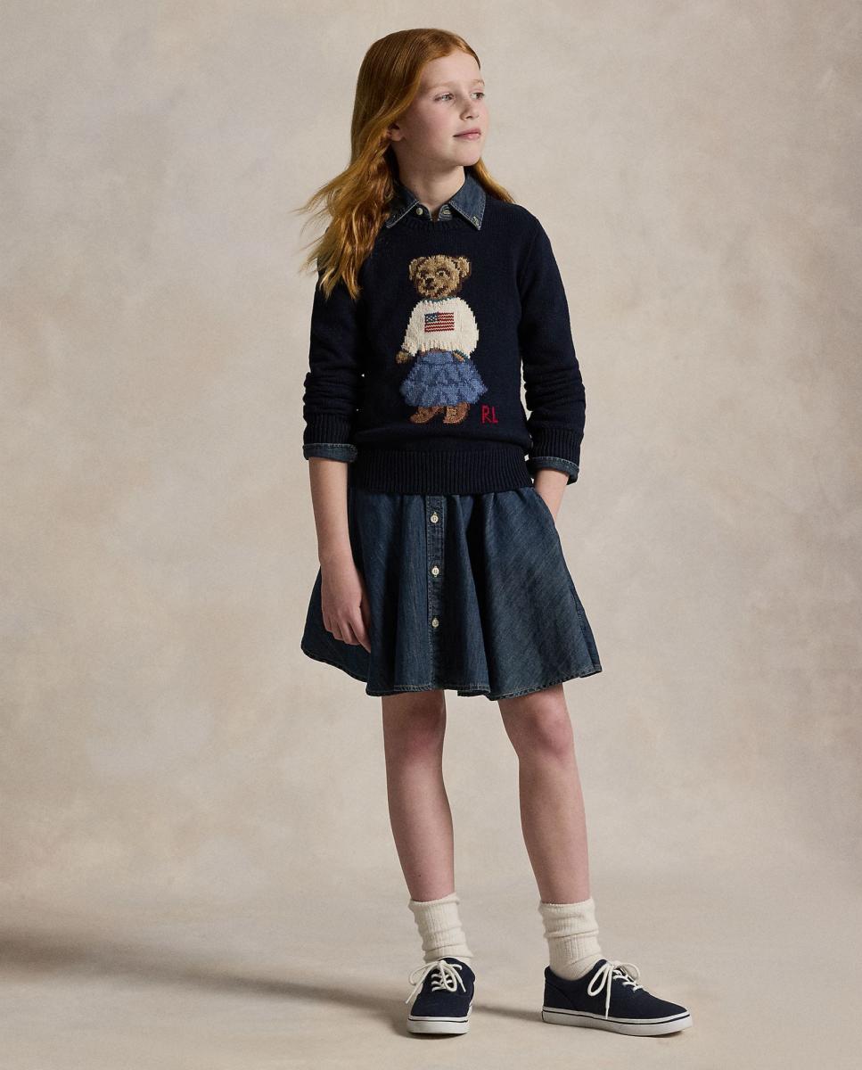 Camisola de Malha com Decote Redondo e Polo Bear Polo Ralph Lauren Azul-marinho-2