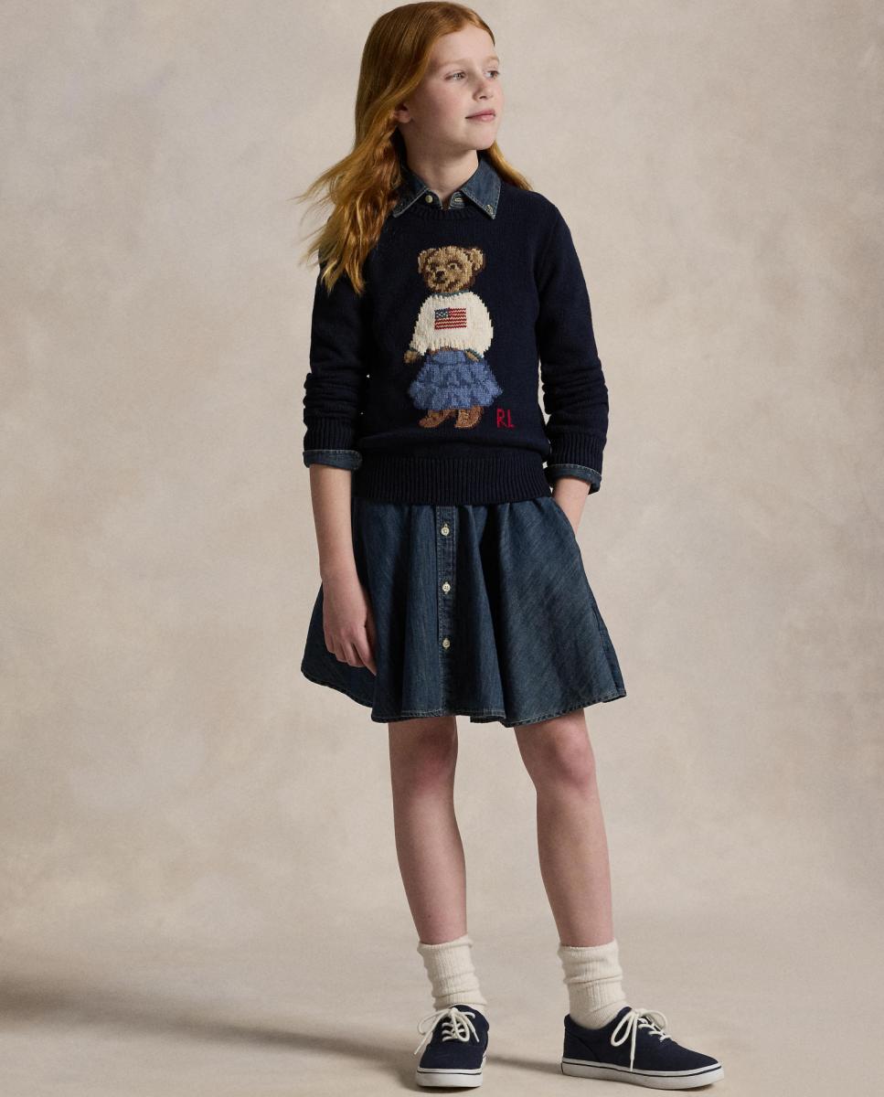 Camisola de Malha com Decote Redondo e Polo Bear Polo Ralph Lauren Azul-marinho-4