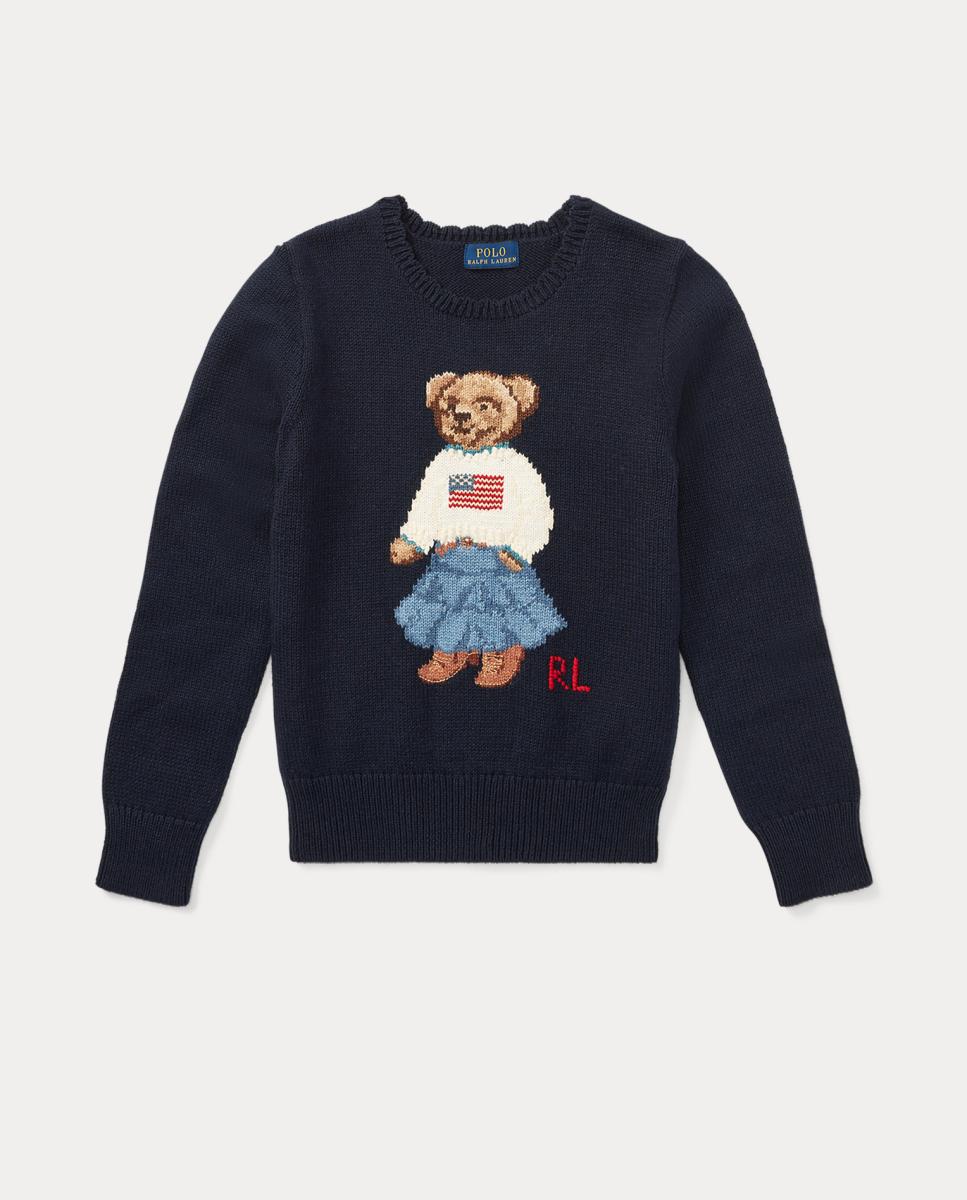 Camisola de Malha com Decote Redondo e Polo Bear Polo Ralph Lauren Azul-marinho-5
