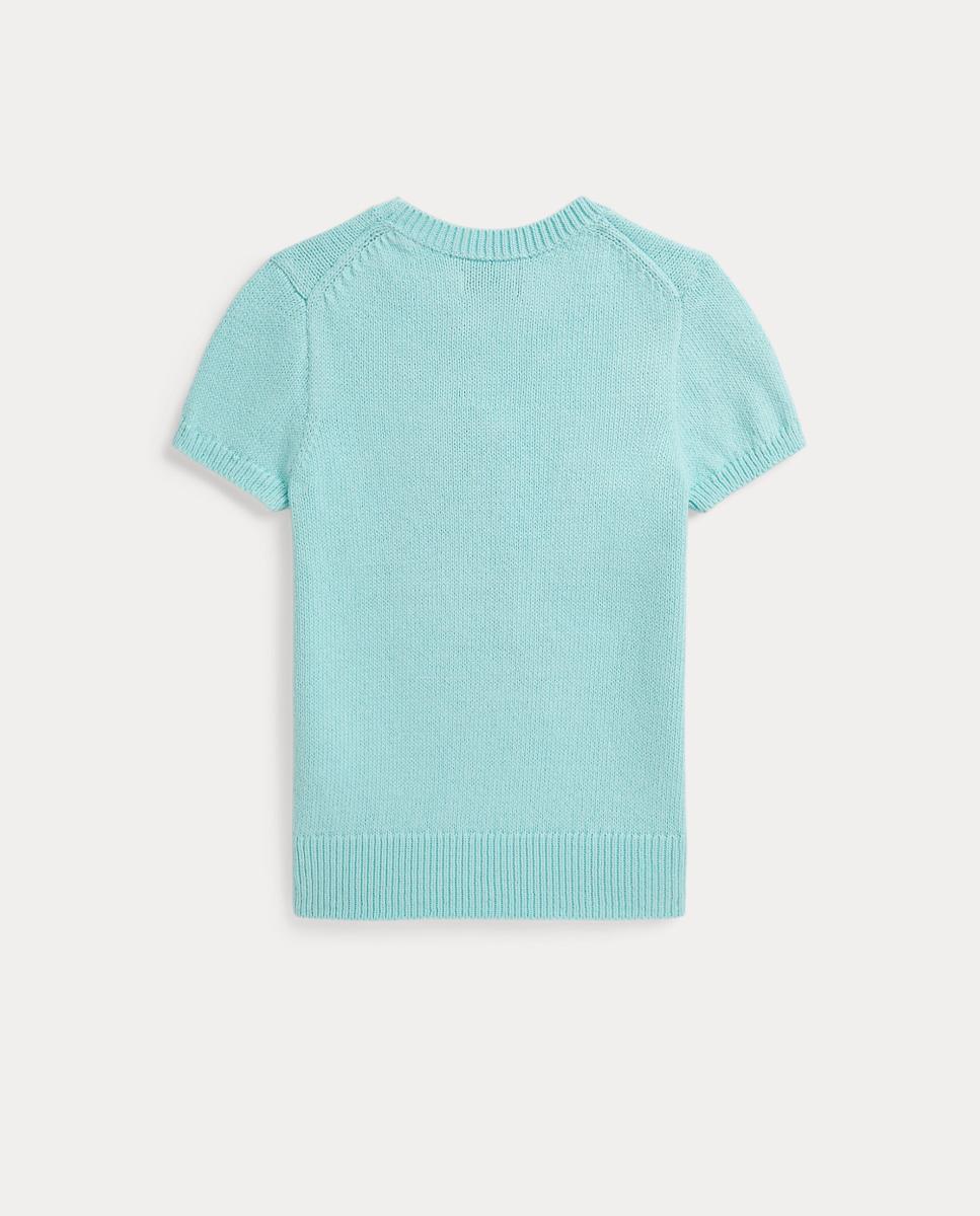 Camisola de Malha de Algodão com Manga Curta Polo Ralph Lauren Verde Água-5