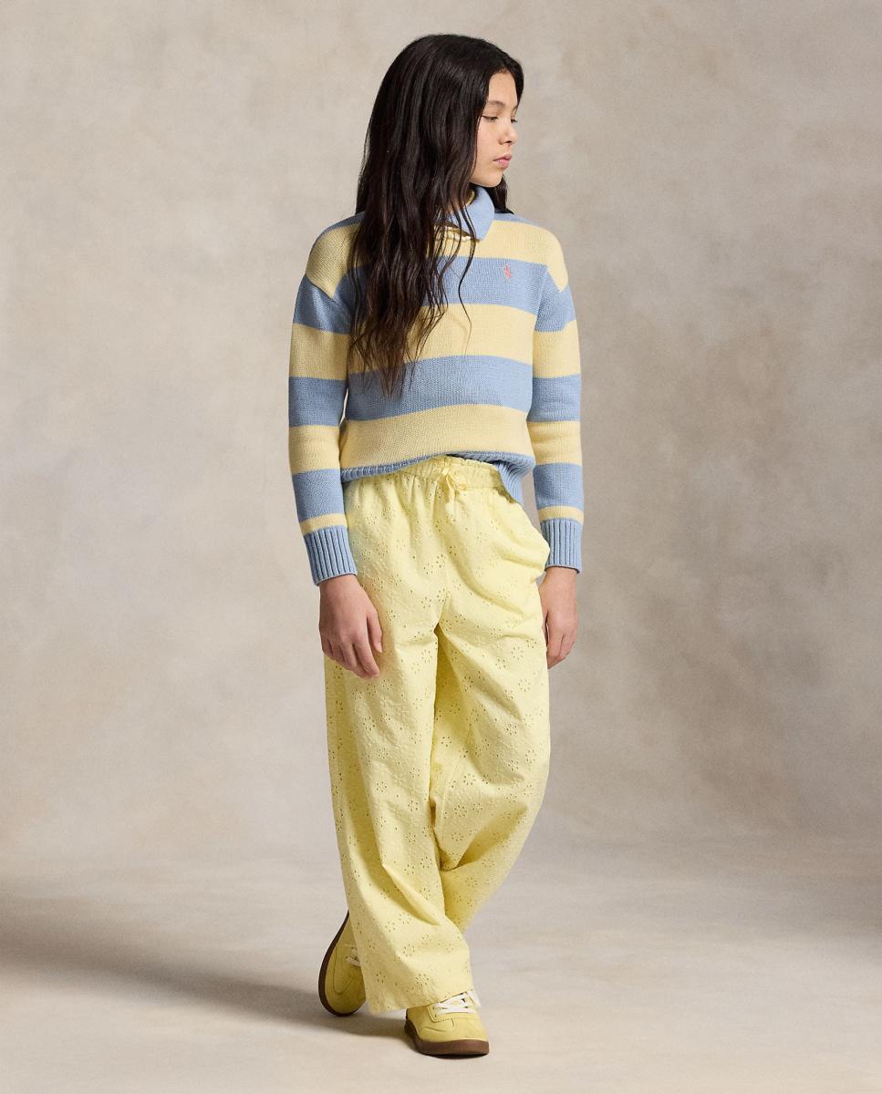 Camisola de Malha Tipo Polo de Algodão às Riscas Polo Ralph Lauren Azul / Amarelo-3