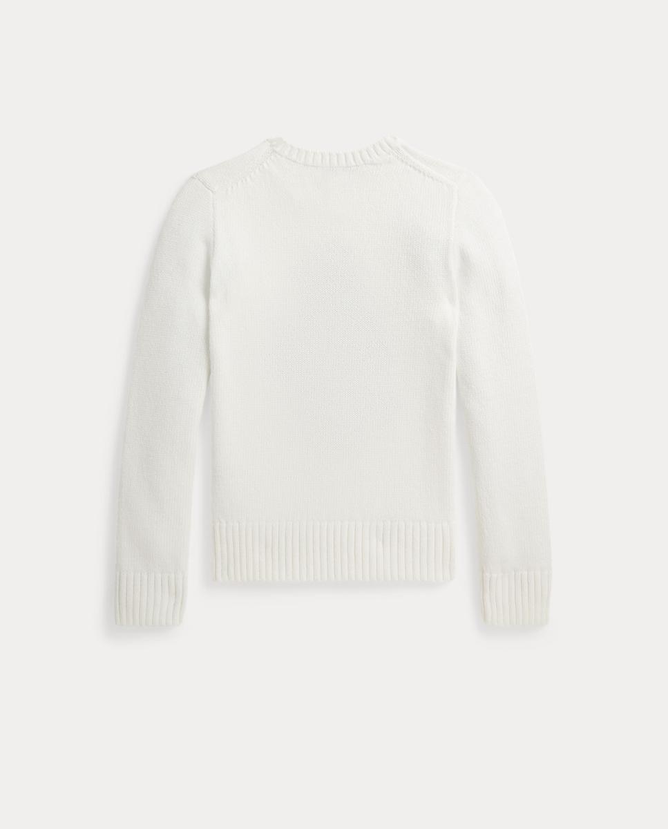 Camisola de Malha de Criança em Algodão com Polo Bear Polo Ralph Lauren Branco-marfim-6