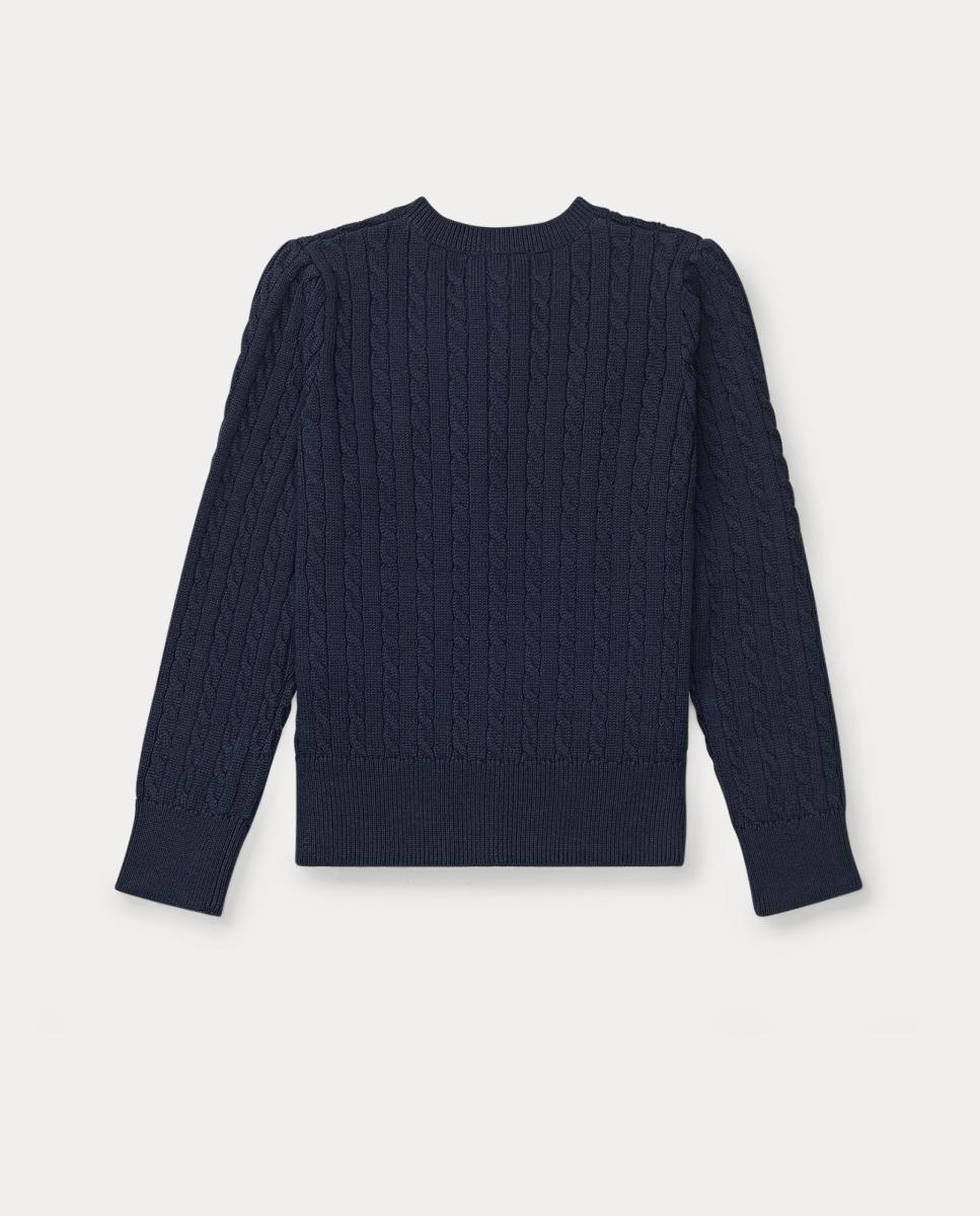 Cardigan de Malha do Cabo de Algodão Polo Ralph Lauren Azul-marinho-5