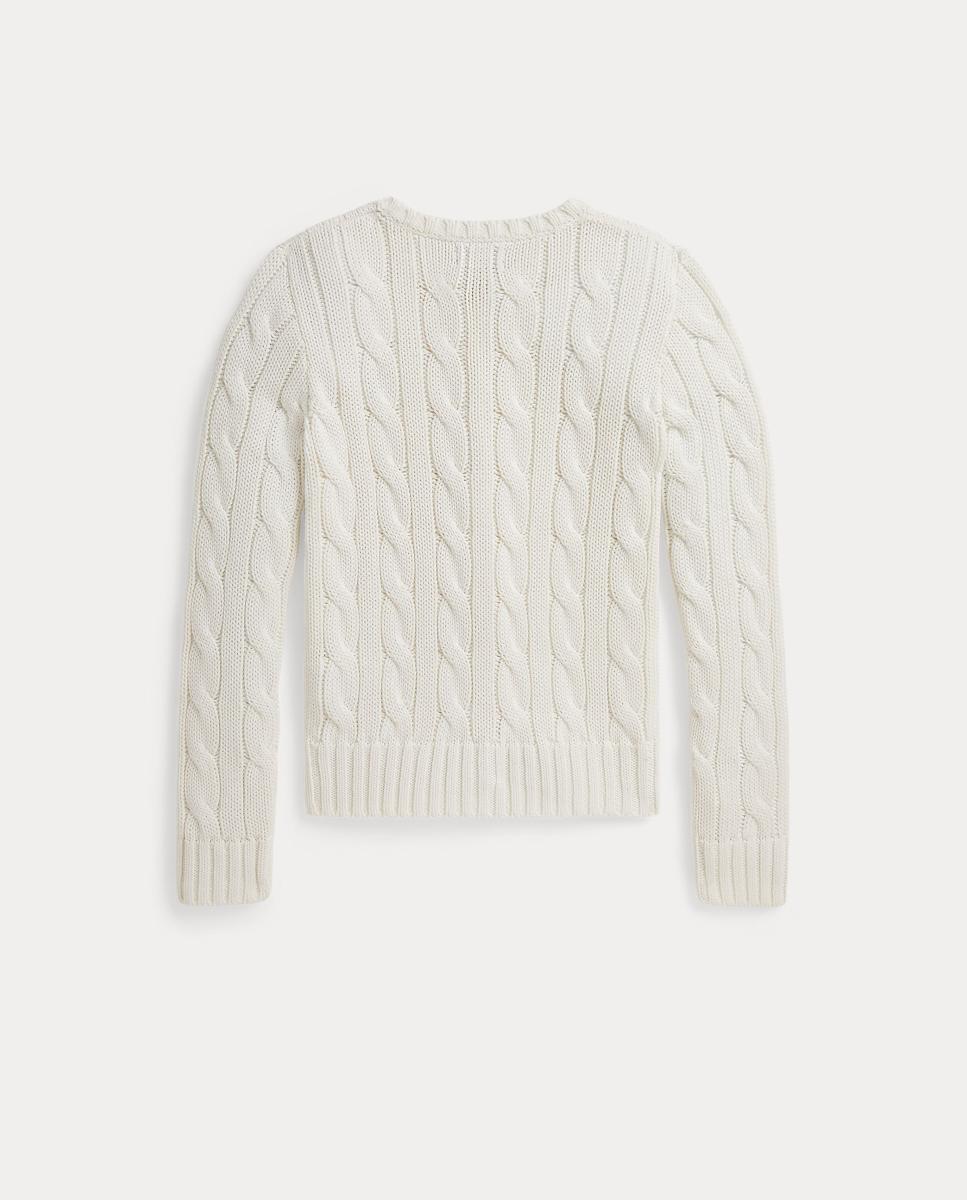 Cardigan de Malha do Cabo Larga de Algodão Polo Ralph Lauren Cru-2