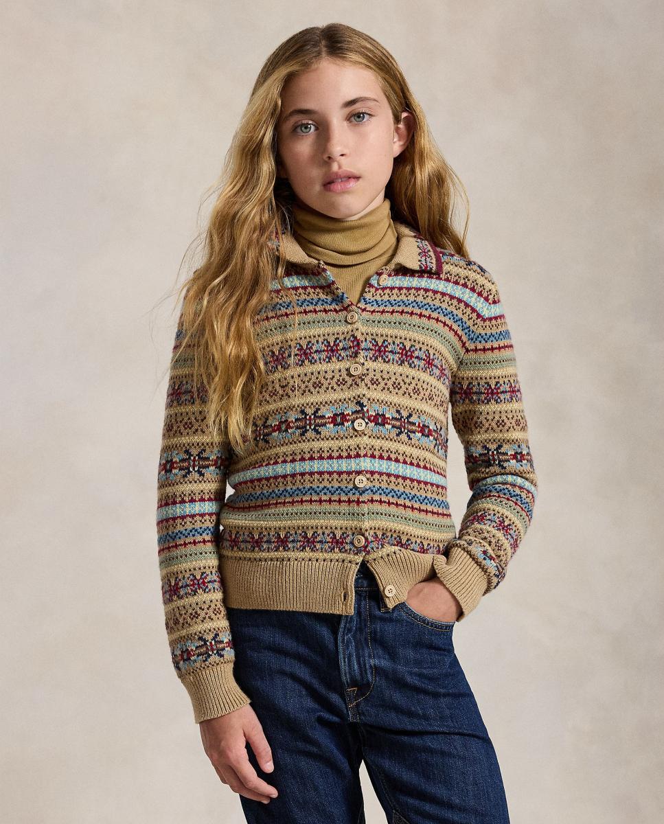 Cardigan com Estampado Fair Isle Polo Ralph Lauren Castanho-claro-2