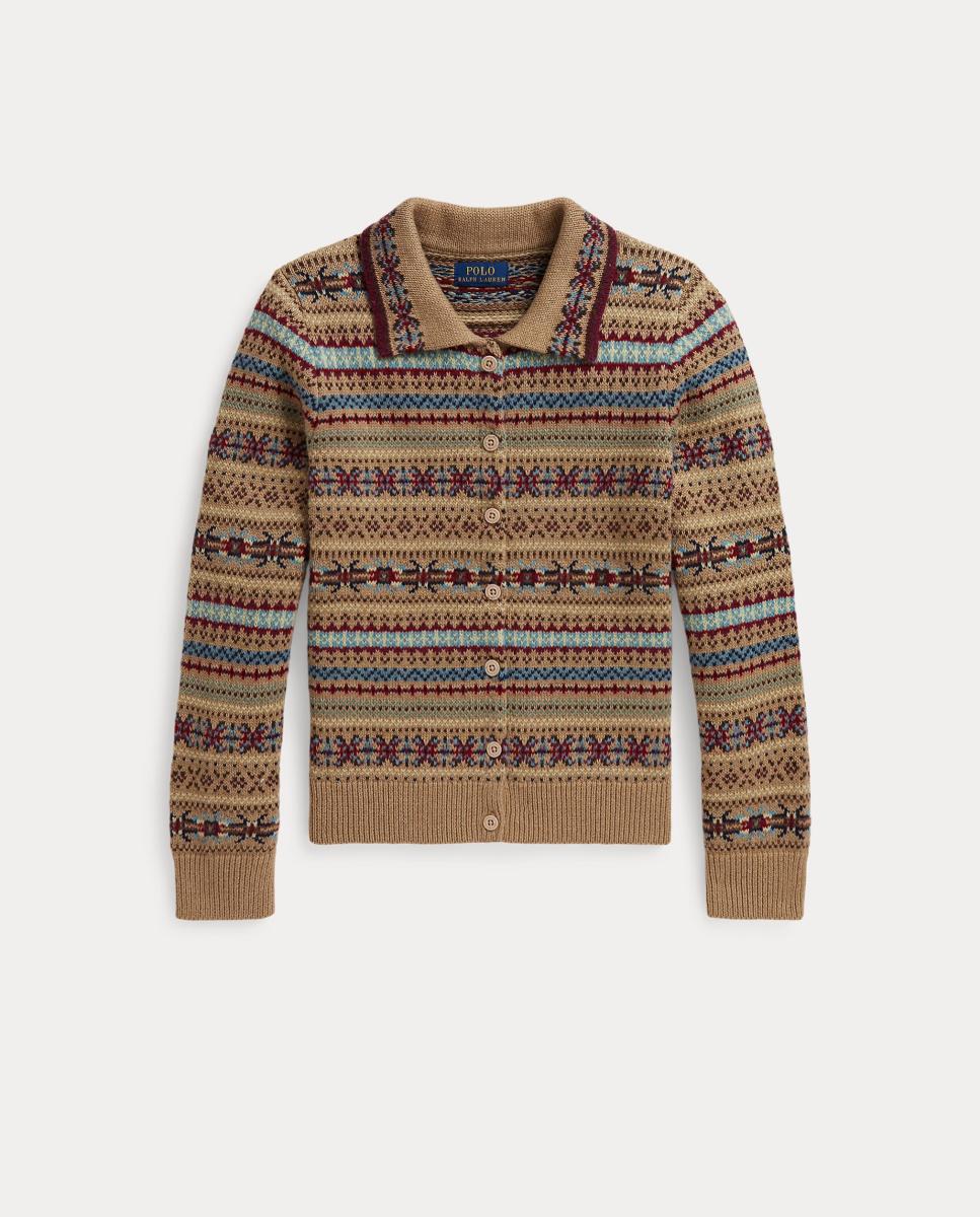 Cardigan com Estampado Fair Isle Polo Ralph Lauren Castanho-claro-5