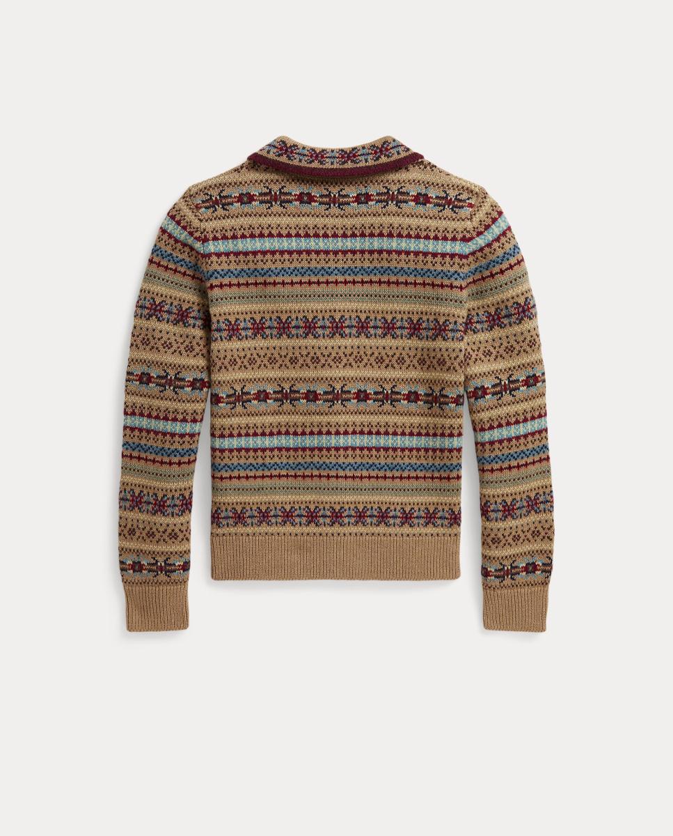 Cardigan com Estampado Fair Isle Polo Ralph Lauren Castanho-claro-6
